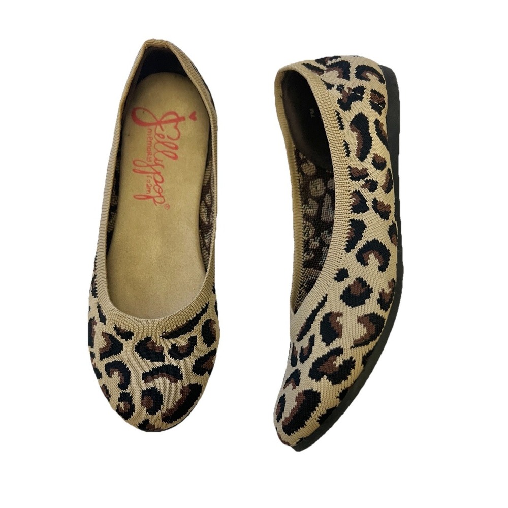 Jellypop Flat Shoes Size 7 Memory Foam Animal Print Slides Casual Women Clothing